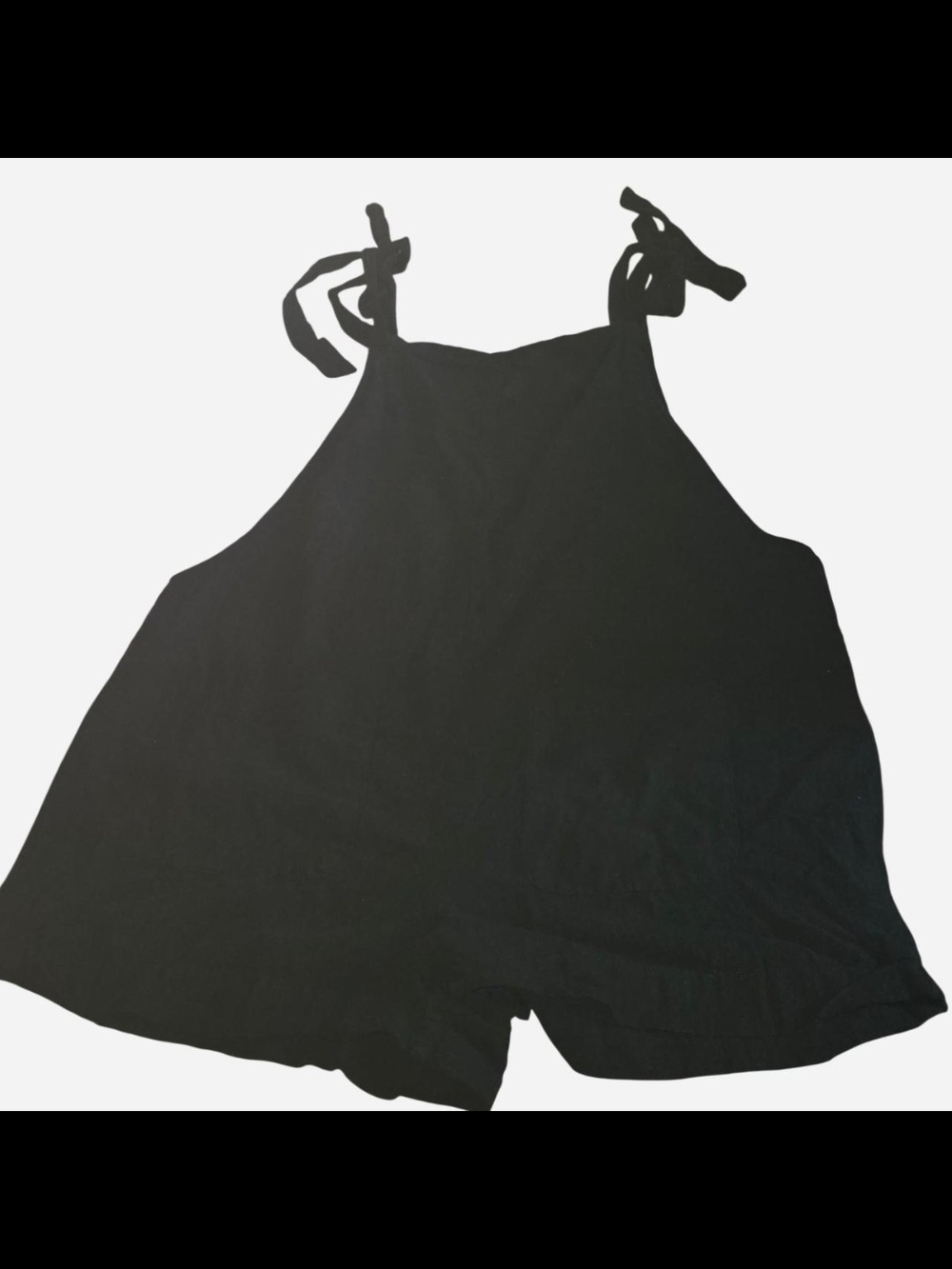 SHEIN Black Tie-Strap Romper Jumpsuit